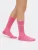 Высокие женские носки в розовом цвете с рисунком