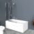 Стеклянная шторка для ванны BelBagno UNO-V-11-90/150-C-Cr