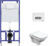 Унитаз подвесной с инсталляцией, Cersanit Carina S-MZ-CARINA-XL-COn-S-DL-w + 525 040000 + D7 040037
