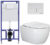 Унитаз подвесной с инсталляцией, Ceramica Nova Rimless CN3001 + 040000 + L4 040014
