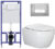 Унитаз подвесной с инсталляцией, Ceramica Nova Rimless CN3001 + 040000 + S3 040043