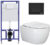 Унитаз подвесной с инсталляцией, Ceramica Nova Rimless CN3001 + 040000 + S5 040045