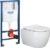 Унитаз подвесной с инсталляцией, Ceramica Nova Rimless CN3001 + 38772001